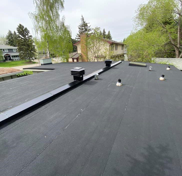 black flat roof