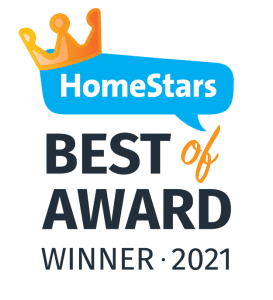 Home Stars best of roofing companies badge award for 2021